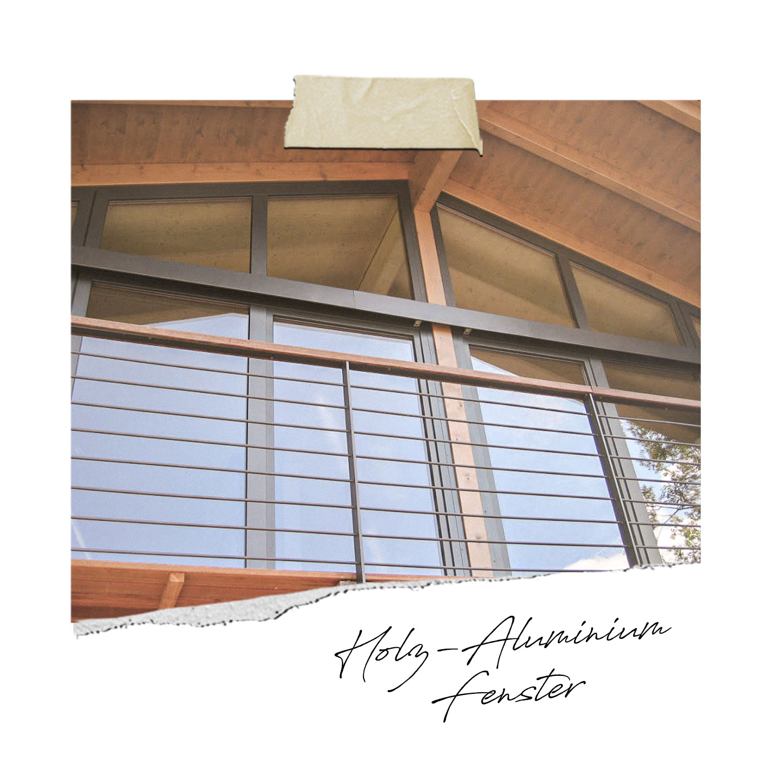 Holz-Aluminium-Fenster eines Berghauses